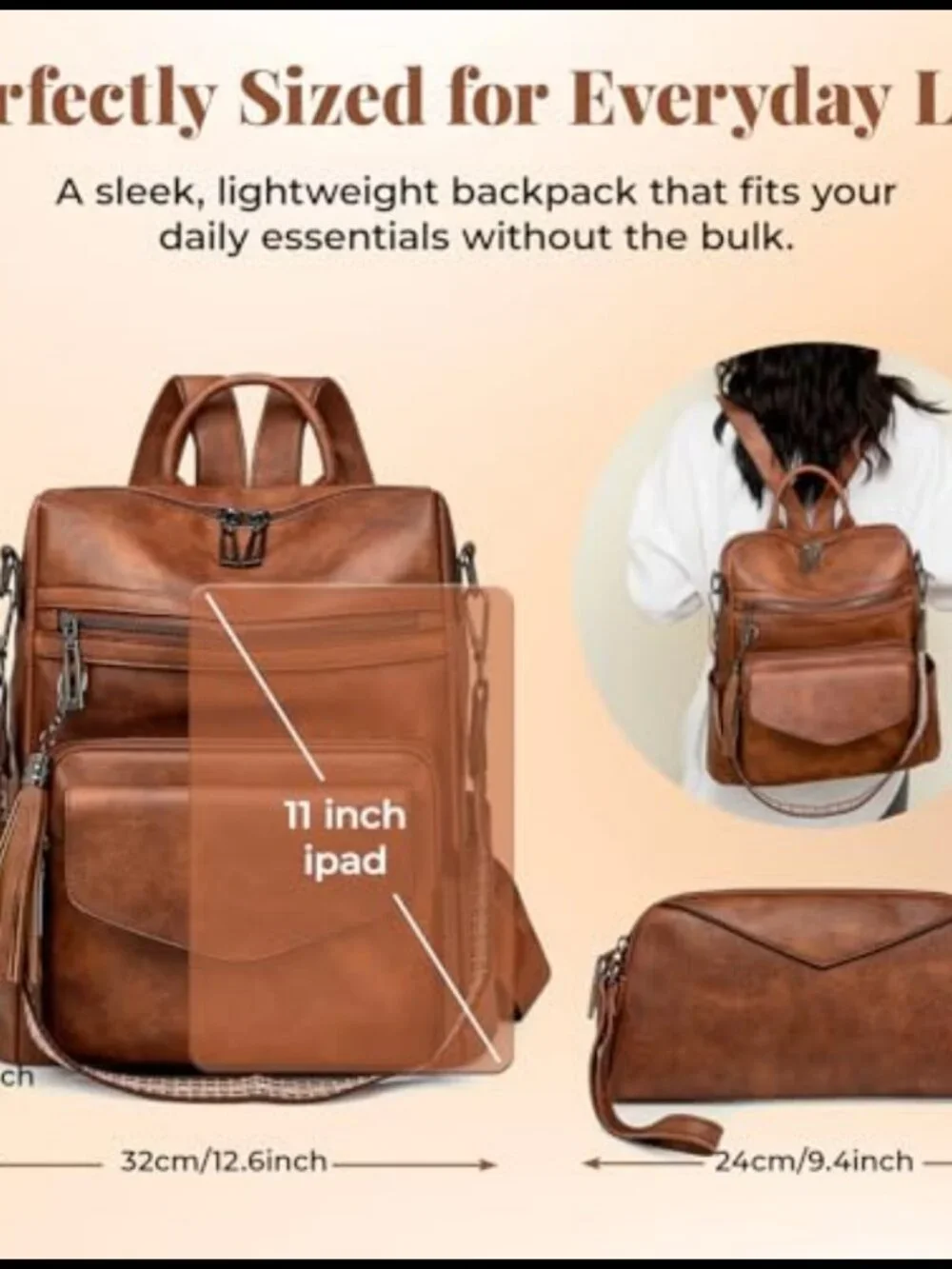 PU Leather Backpack Purse Convertible Shoulder Bag Handbag